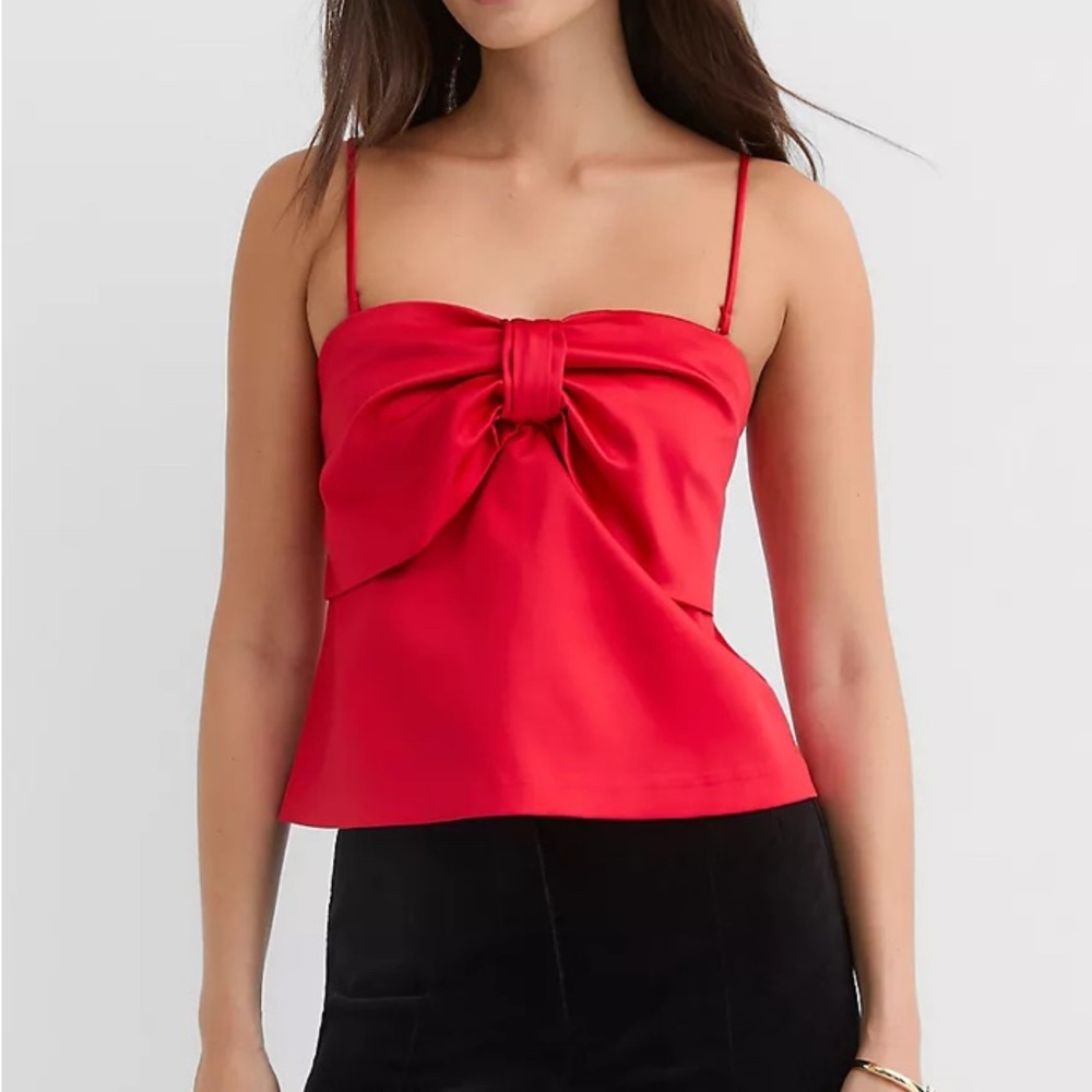 LOFT Red Bow-Front Bustier